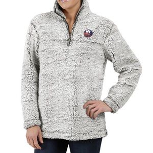 G-III 4HER BY CARL BANKS GRAY NY ISLANDERS SHERPA PULLOVER